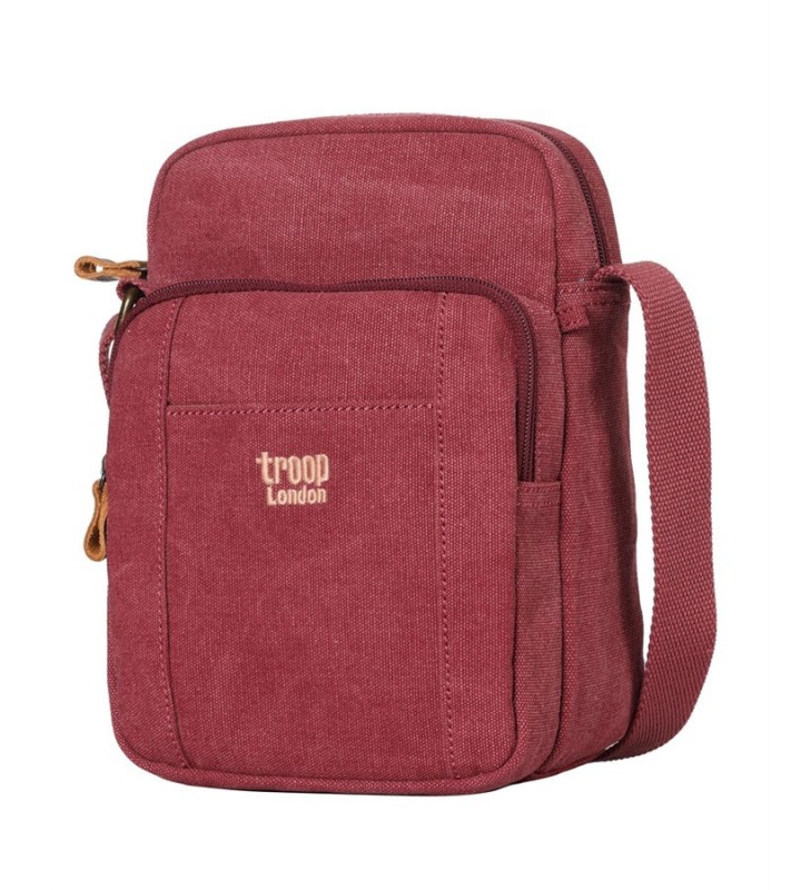Troop London TRP0370 Unisex taška přes rameno - Burgundy Troop London TRP0370 Unisex taška přes rameno - Burgundy