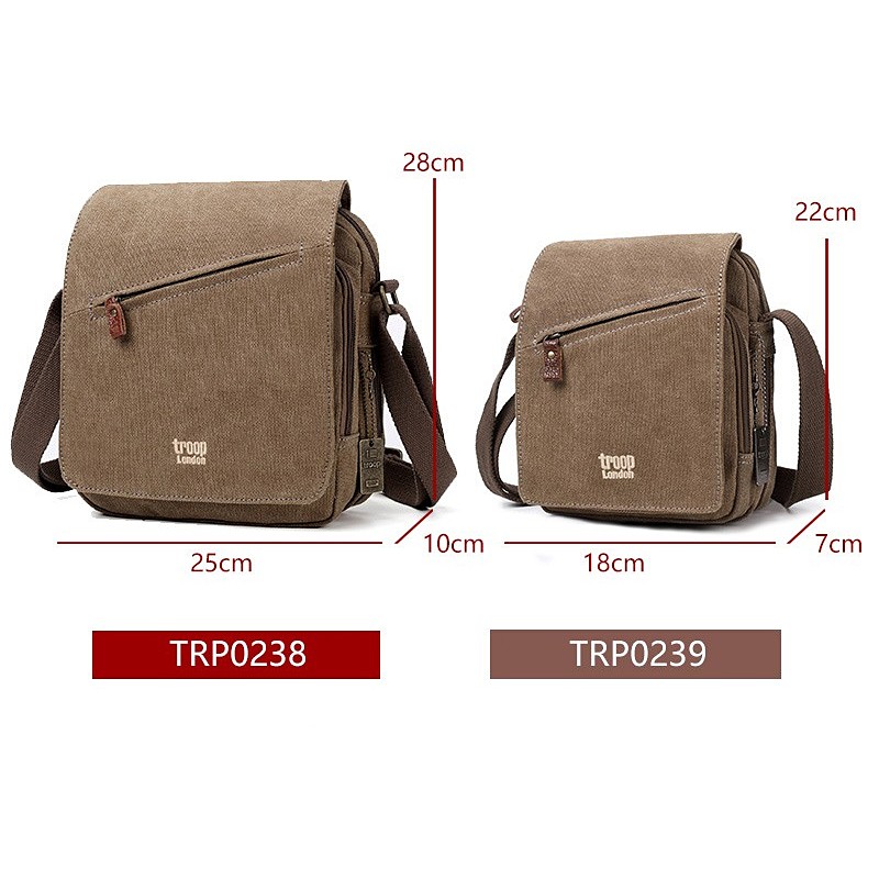 Troop London Classic Canvas Across Body Bag TRP0239 is a