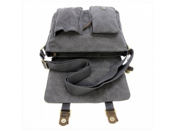 Troop London TRP0270 Vintage větší taška přes rameno - Black