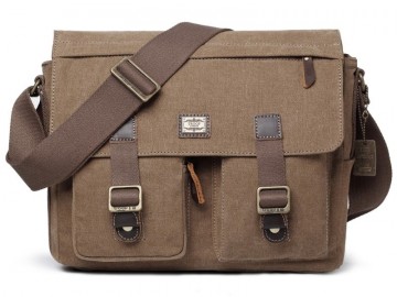 Troop London TRP0270 Vintage větší taška přes rameno - Brown