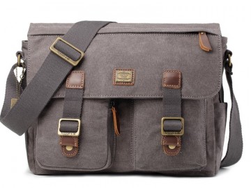 Troop London TRP0270 Vintage větší taška přes rameno - Brown