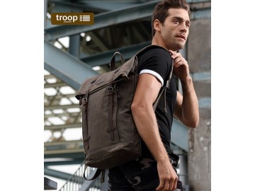 Troop London TRP0425 Batoh s klopou na notebook 13 - Brown