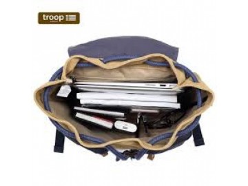 Troop London TRP0417 Velký batoh s dvěmi kapsičkami - Navy/Camel