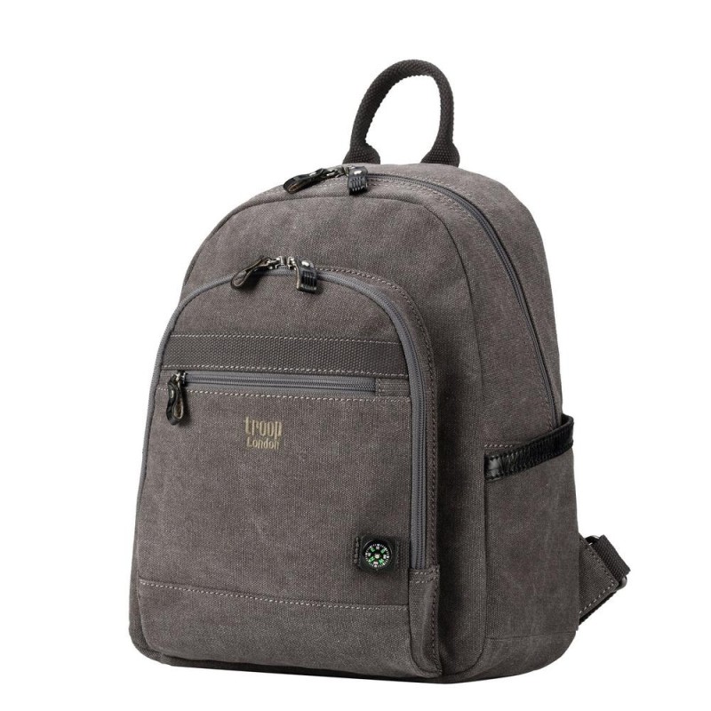 Troop London TRP0510 Malý batoh z přírodní bavlny - Black