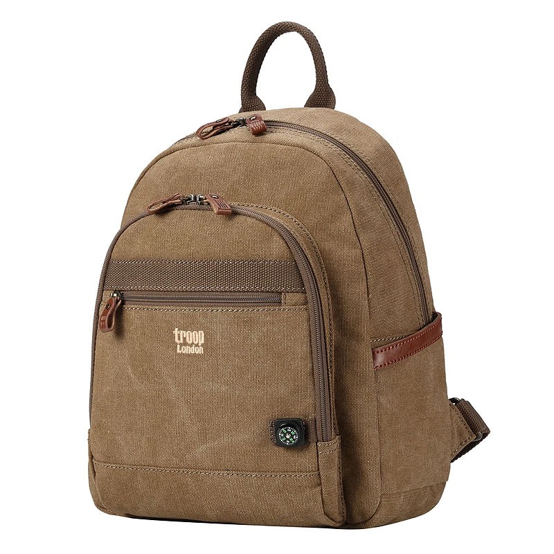 Troop London TRP0510 Malý batoh z přírodní bavlny - Brown
