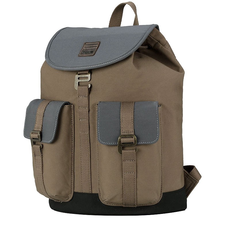 Troop London TRP0521 Velký batoh s dvěmi kapsičkami - Khaki