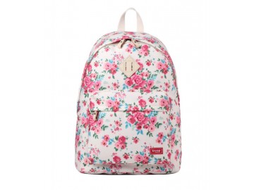 Troop London TRP0384 Školní batoh klasického vzhledu - Beige Floral